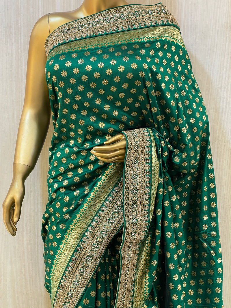 Parakram Green Banarasi Saree