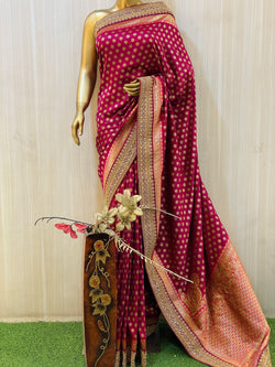 Parakram Wine Banarasi Saree