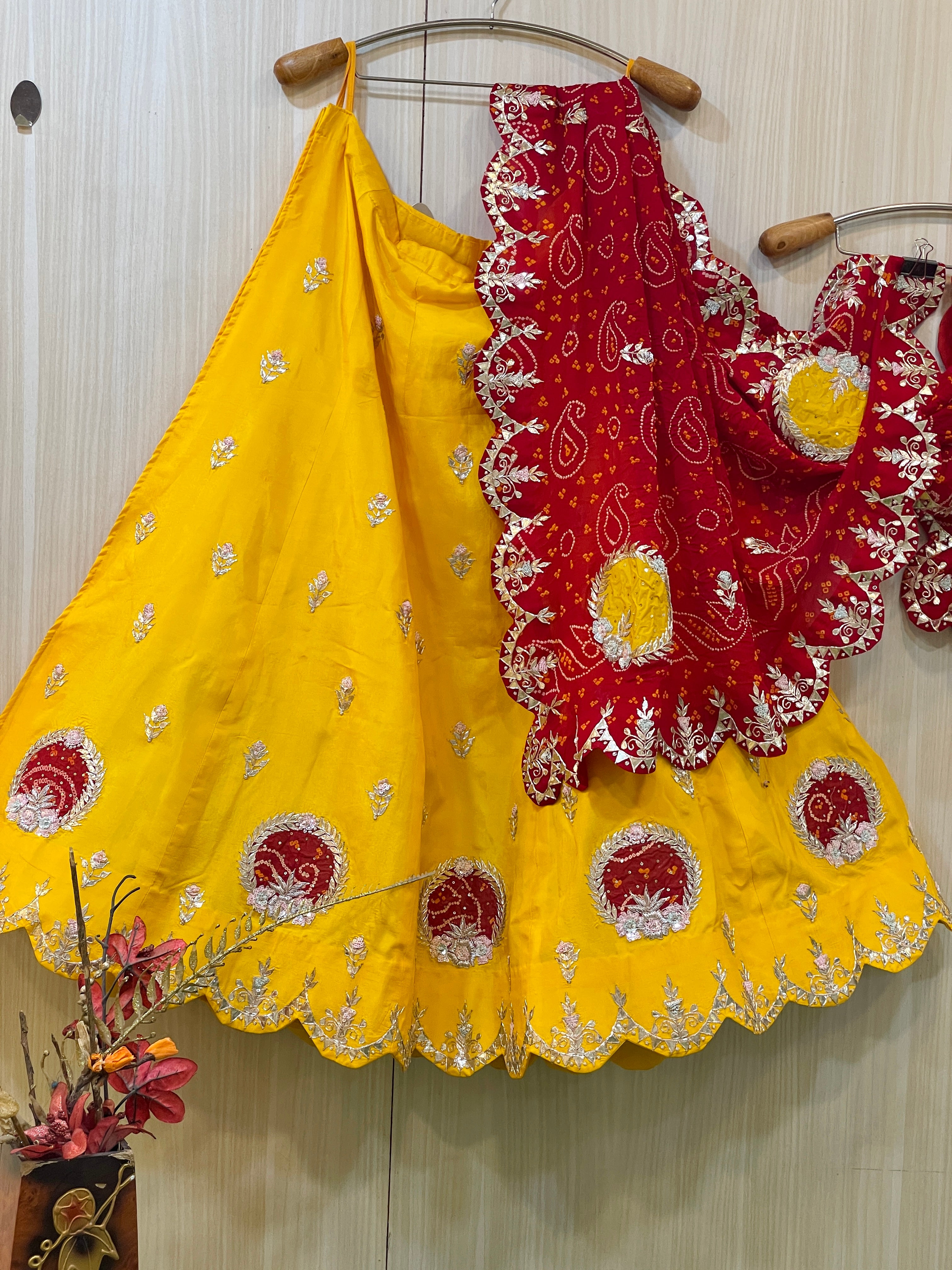 Preyoshi Yellow Bandhani Lehenga