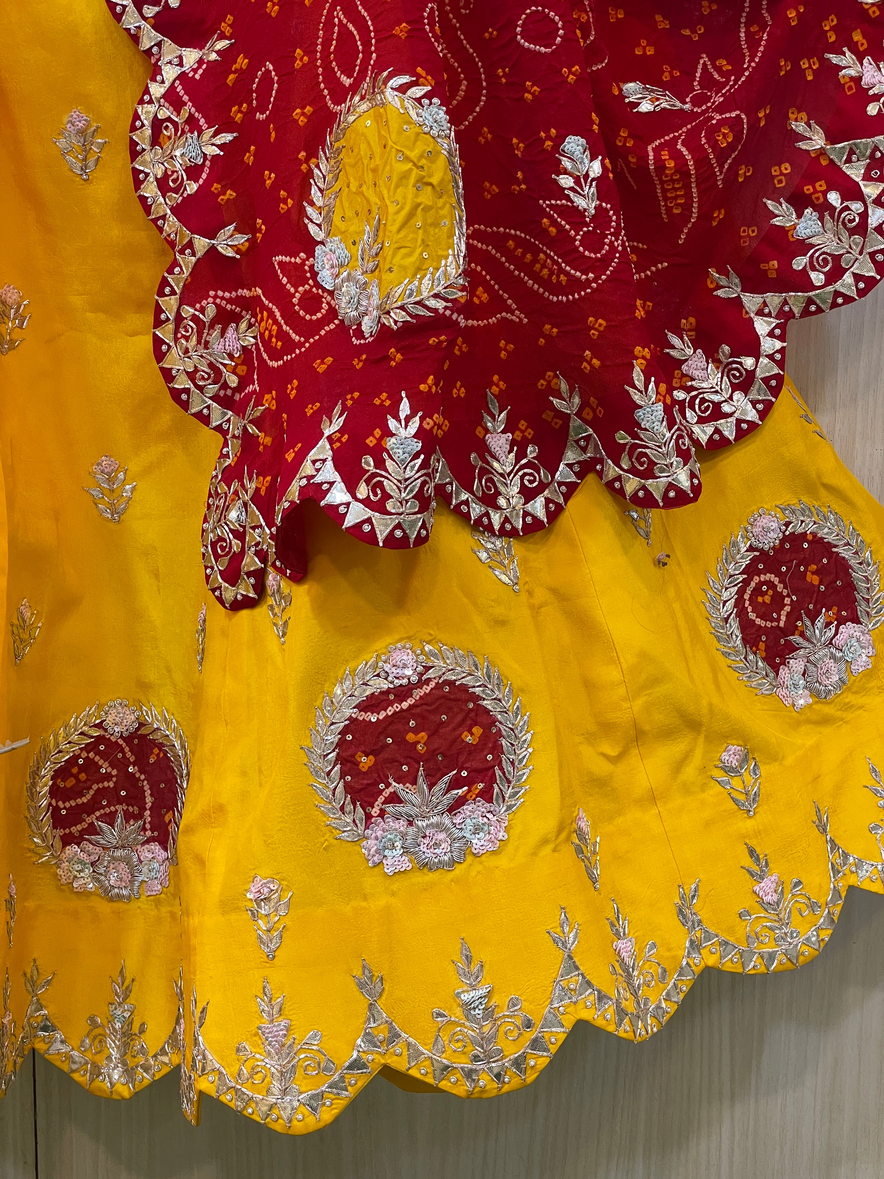 Preyoshi Yellow Bandhani Lehenga