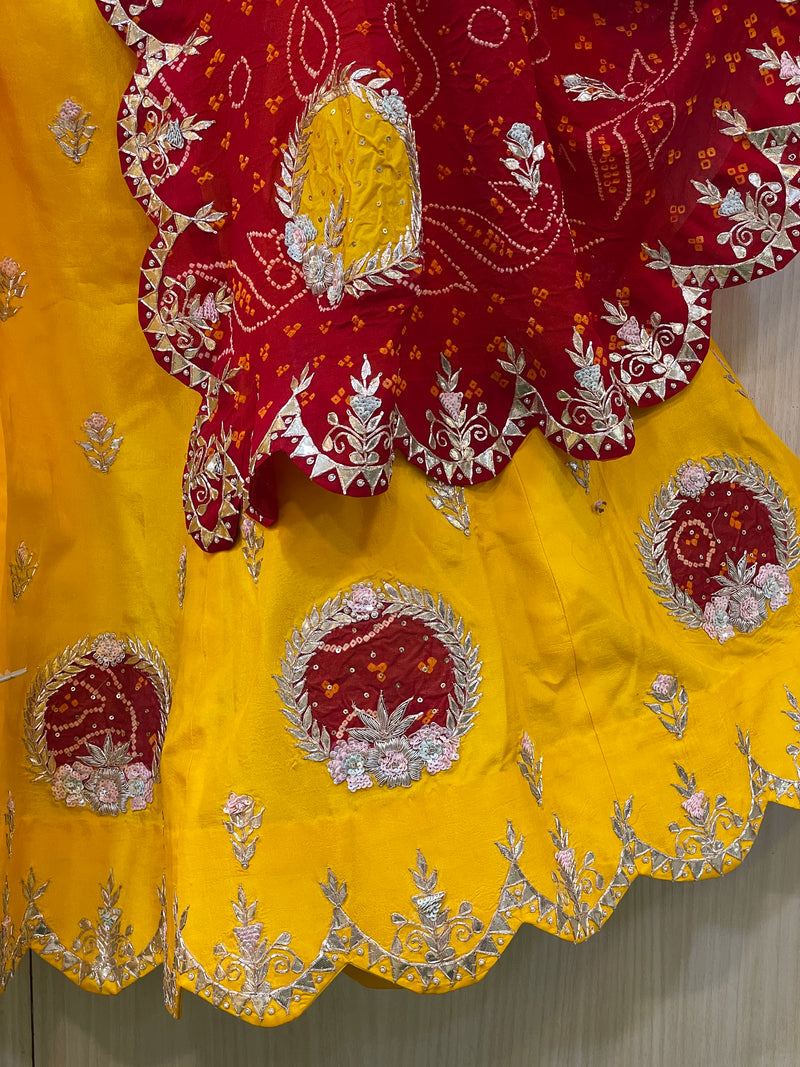 Preyoshi Yellow Bandhani Lehenga