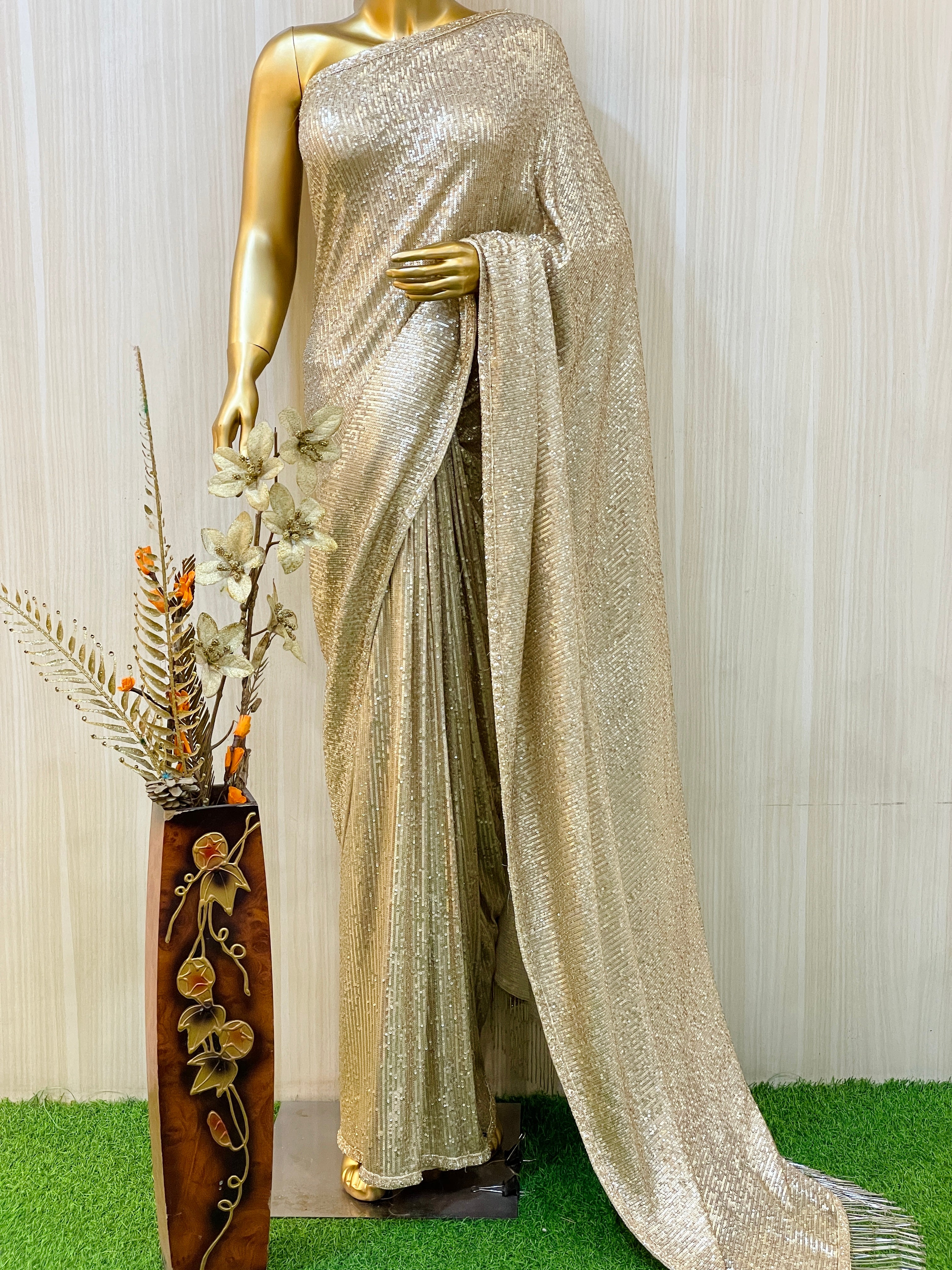 Bhawna Golden Sequence Saree