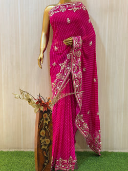 Payal Pink Leheriya Saree