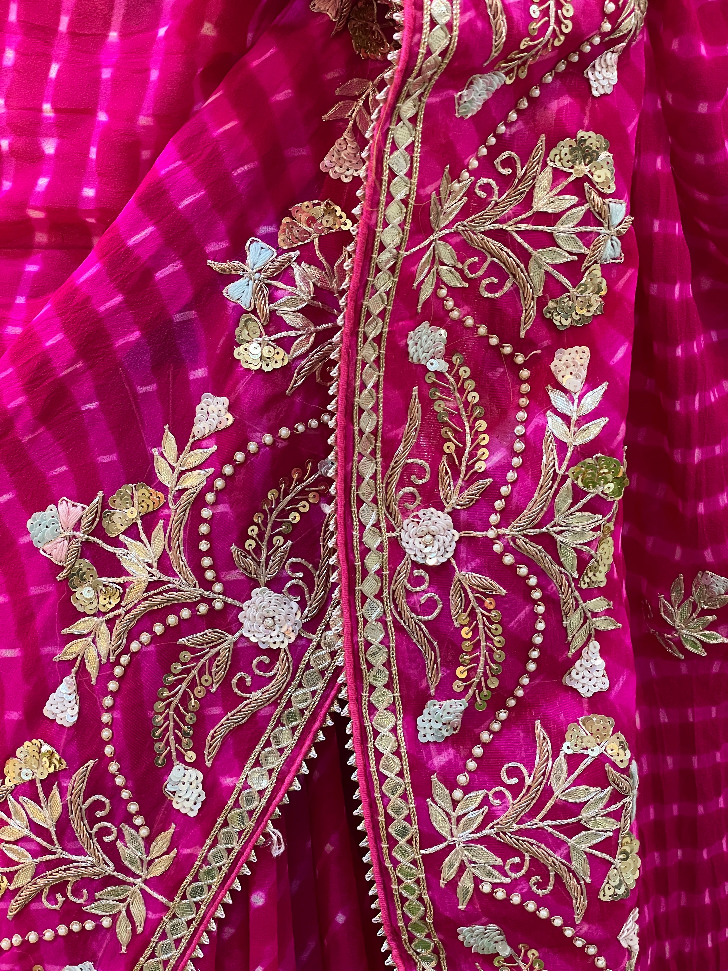 Payal Pink Leheriya Saree