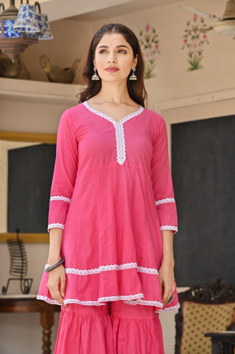 Heavy Sequence Work Kurti And Sharara With Dupatta for party wear – Cygnus  Fashion