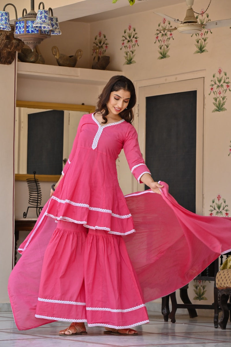 Pink Pakistani Sharara Set