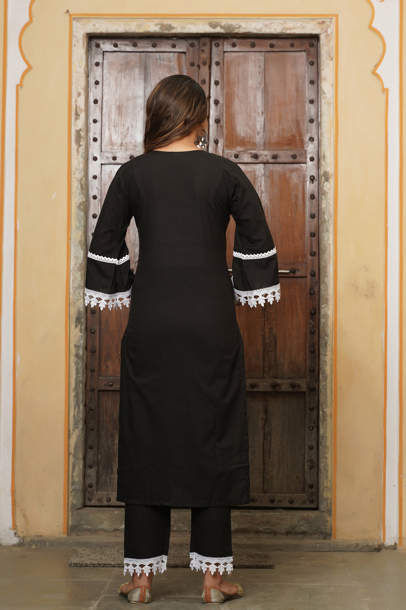 Black  Pakistani Kurta Set