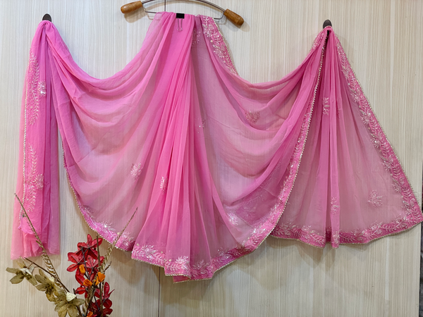 Soft Pink Chiffon Saree