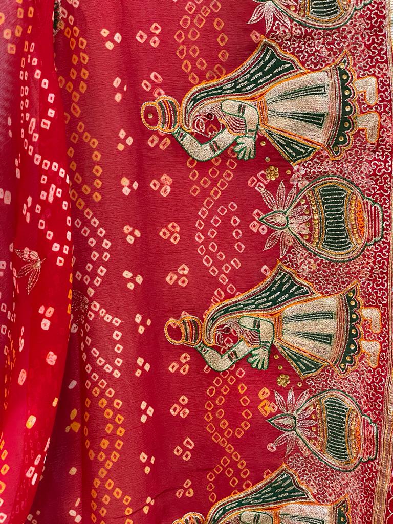 Omaira Bandhani Saree