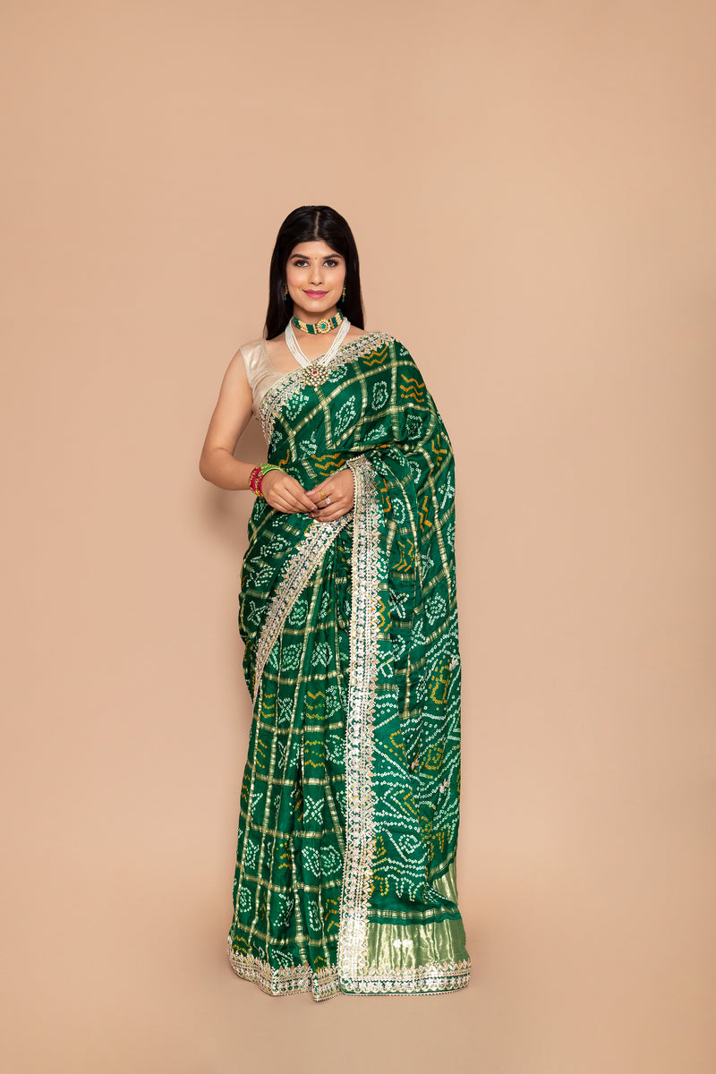 Monal Gaji Bandhani Saree